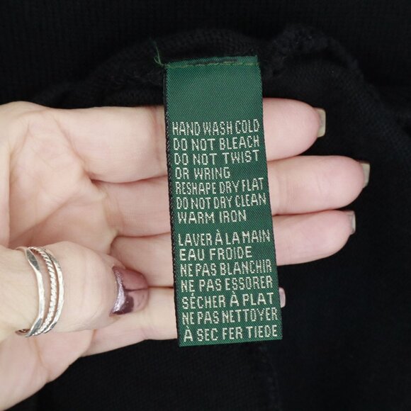 Lauren Ralph Lauren Cardigan Women L Black Preppy Sophisticated Classic Timeless - Picture 4 of 14